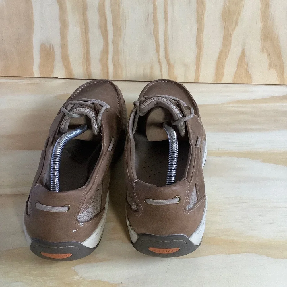 Dunham Captain MCN410TN Mens Tan Leather Mesh Boat Shoes Size 10 6E Extra Wide